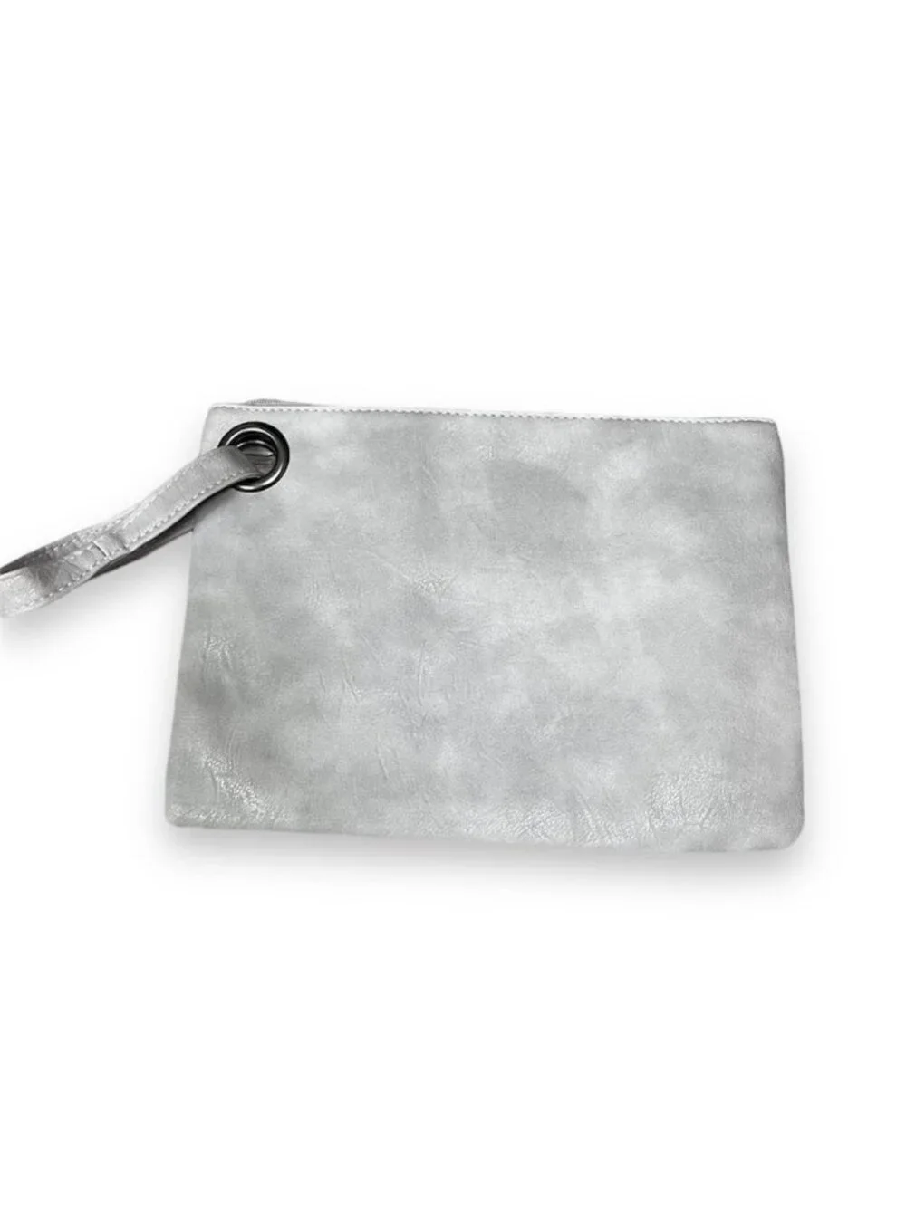 CC-US Oversized Envelope Clutch Handbag Soft Leather Grey Size 12” x 9”